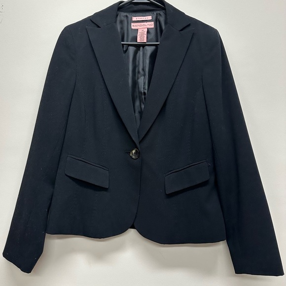 Bandolino Black Blazer Tailored Fit Notched Lapels - Picture 1 of 3